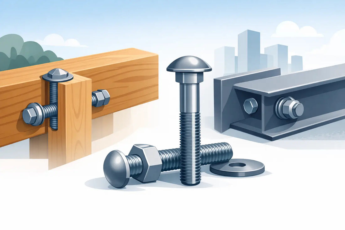Coach bolts for timber and steel fixings