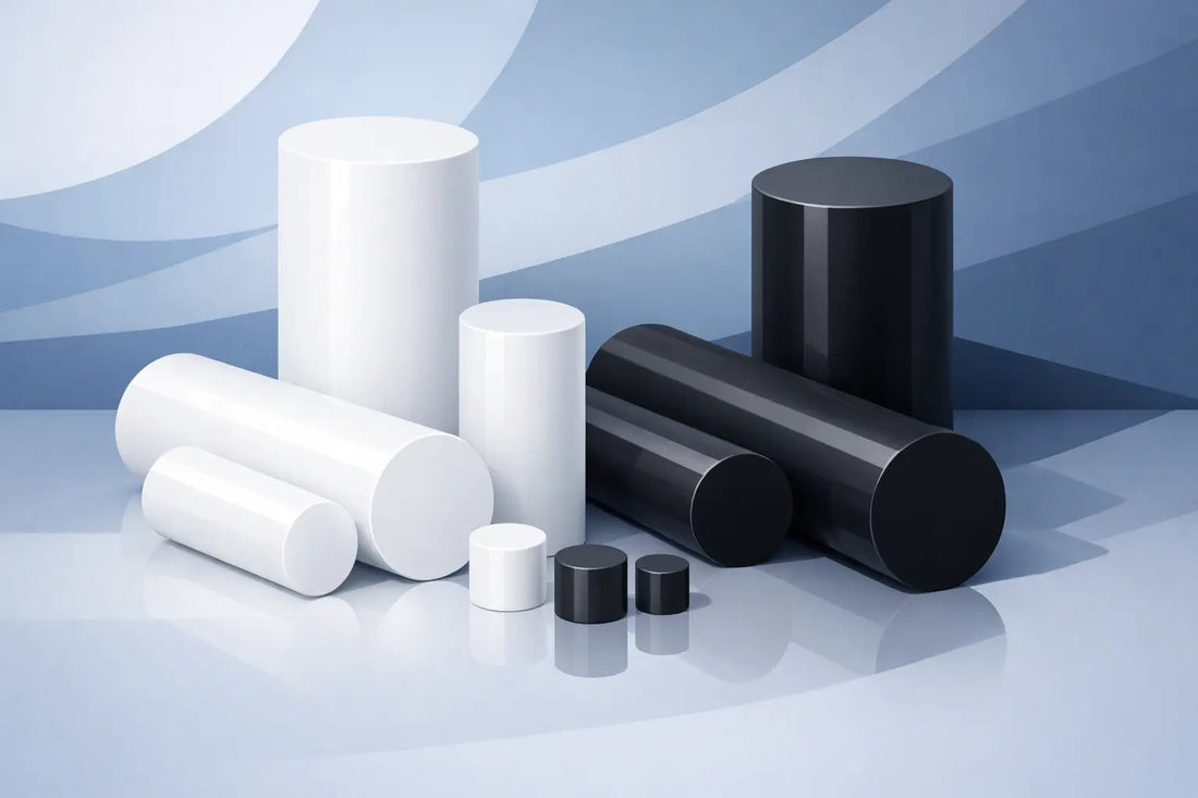 HDPE Plastic Rod Cut to Size 12mm to 250mm avaiable in White and Black rod