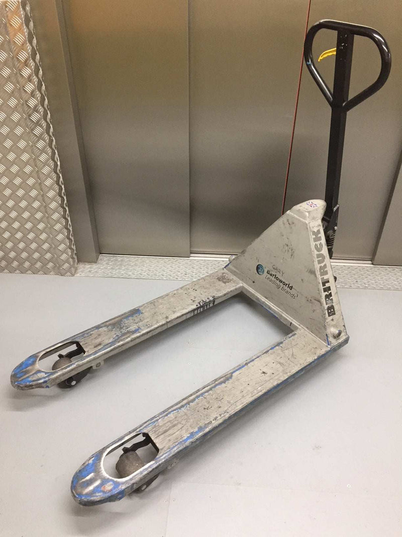 Used manual pallet trucks for efficient warehouse material handling and pallet transport