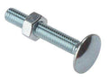 12 pack zinc plated steel square carriage bolt screws with hex nuts M10 x 50mm DIN 603