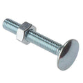 M8 x 50 Cup Square Hex Bolts and Nuts Zinc and Clear Pack of 12