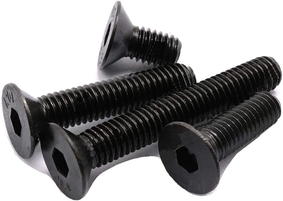 M5 5mm x 30mm Inc Head Hex Socket Countersunk Machine Screws - Black High Tensile Grade 10.9 Pack of 20