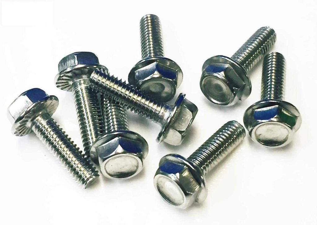 M6 x 20mm flanged hex head stainless steel bolt fully threaded corrosion resistant