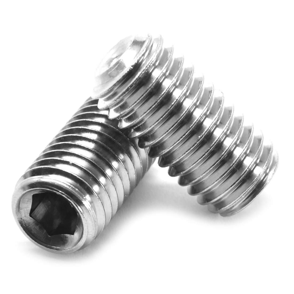 Cup Point Grub Screws (20 Pack) 5mm Length, Various Metric Threads, M6 A2 Grade Stainless Steel Hex/Allen Key Socket Cup Point Grub Screw/Set Screws