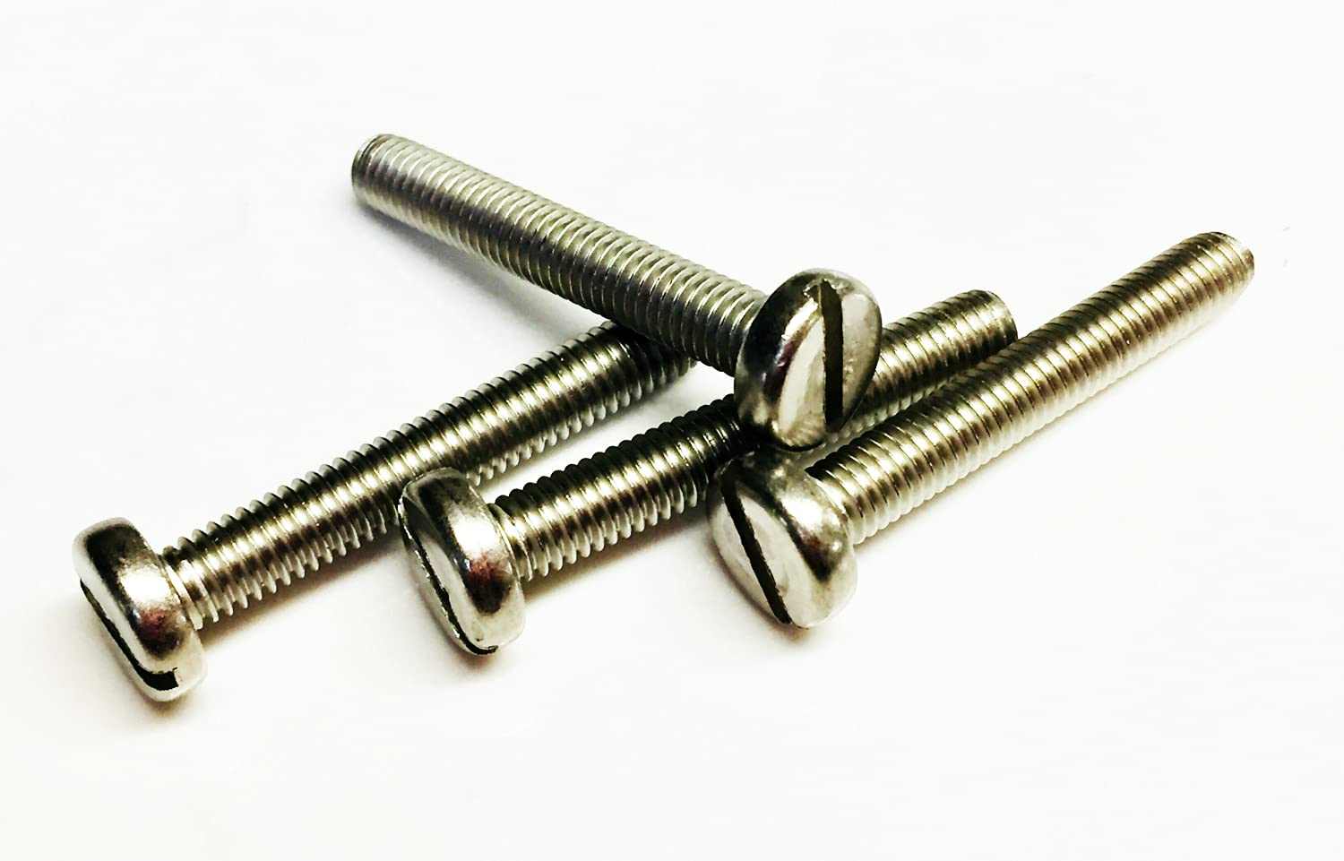 M6 x 40 slotted pan head A4 stainless steel screws pack of 8 for industrial use