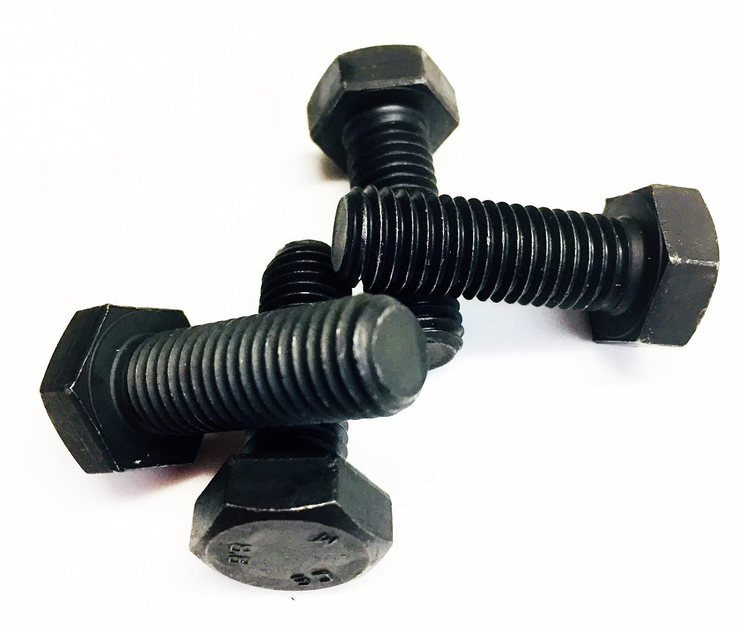 M8 x 50 Hex Bolt Black Grade 8.8 High Tensile steel Hexagon bolts Din 933 Pack of 4
