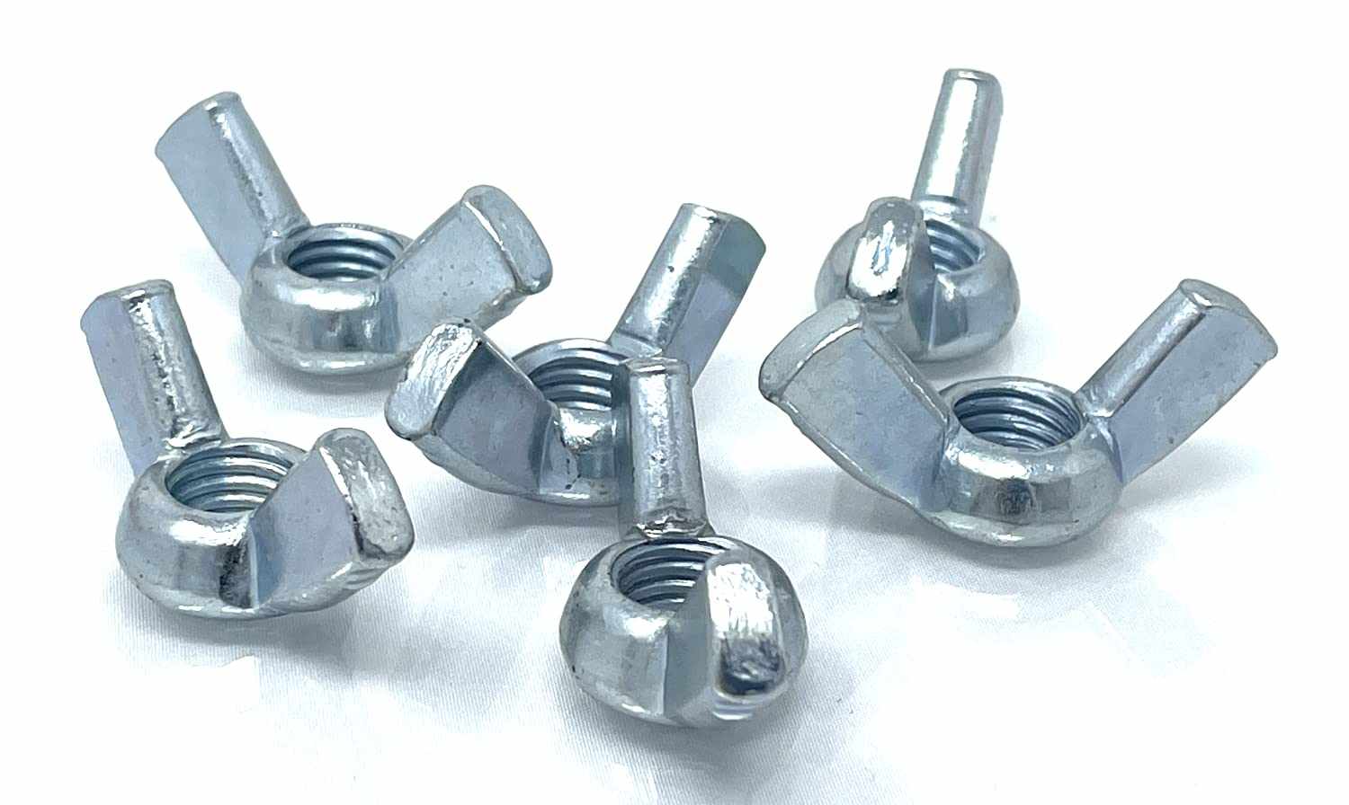 Pack of 6 M12 wing nuts mild steel zinc plated for easy hand tightening and corrosion resistance