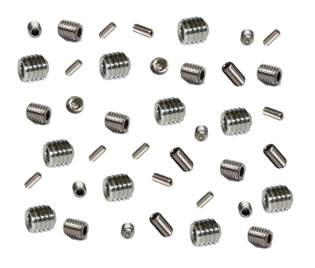 Cup Point Grub Screws, A2 Stainless Steel, M3–M6 x 5mm, 48 Pack