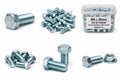 M8 x 20mm hex head bolts with nuts and washers zinc plated grade 8.8 full thread pack of 25 sets