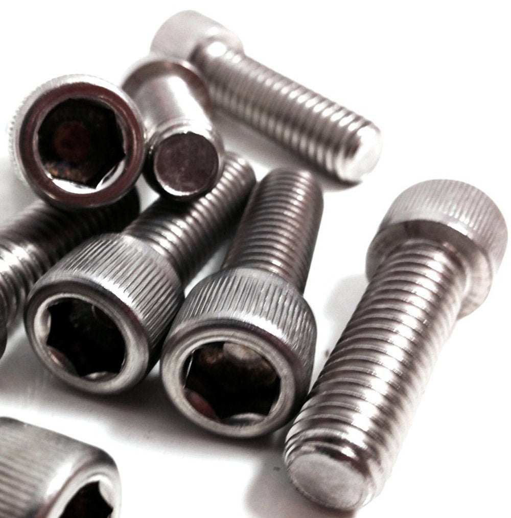 6 x 1/4" diameter stainless steel hexagon socket Allen bolts for motorbikes and classic cars