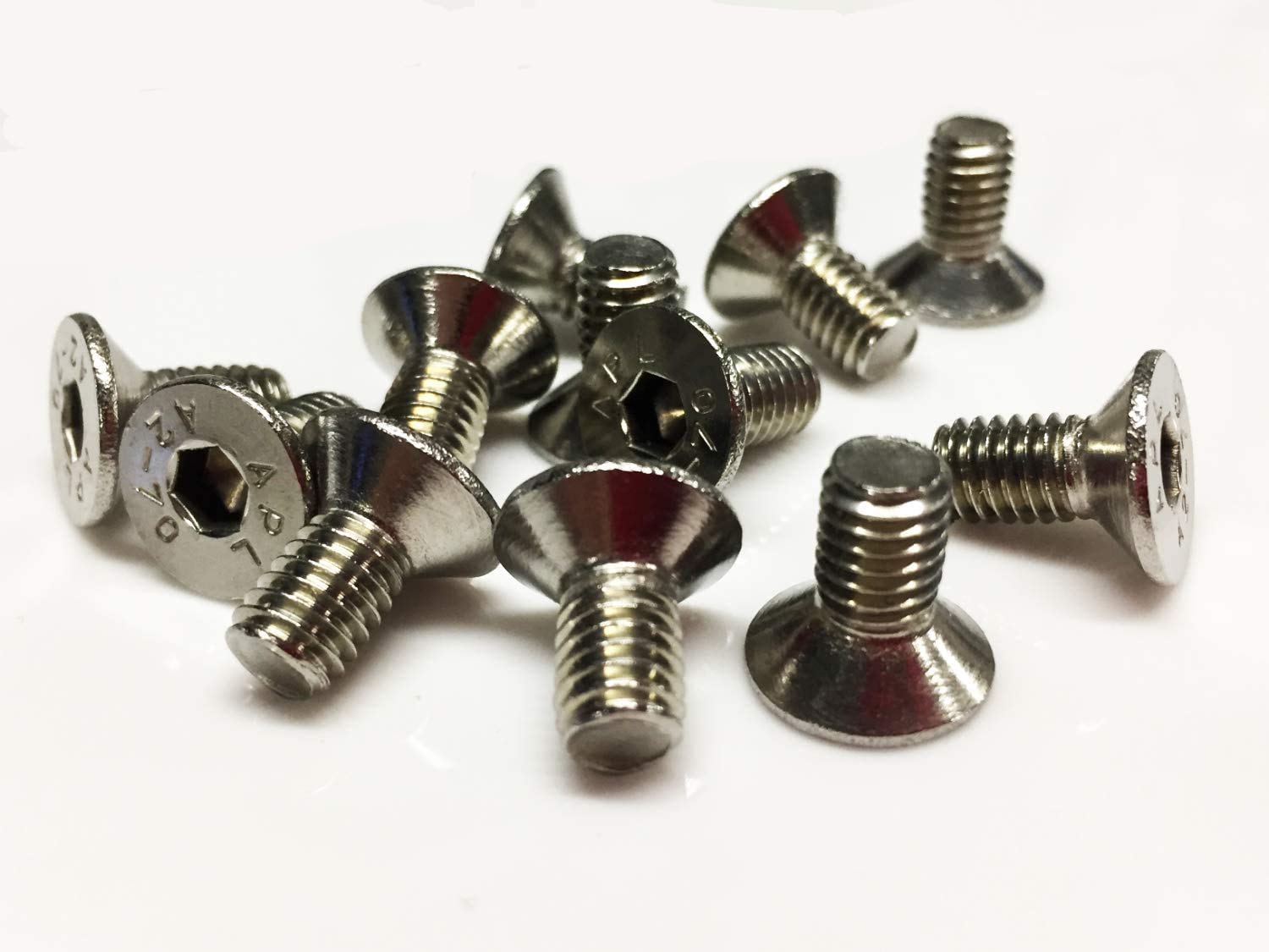 M6 x 12 A2 Stainless Steel Hex Socket Countersunk Machine screws DIN 965 - 12 Pack