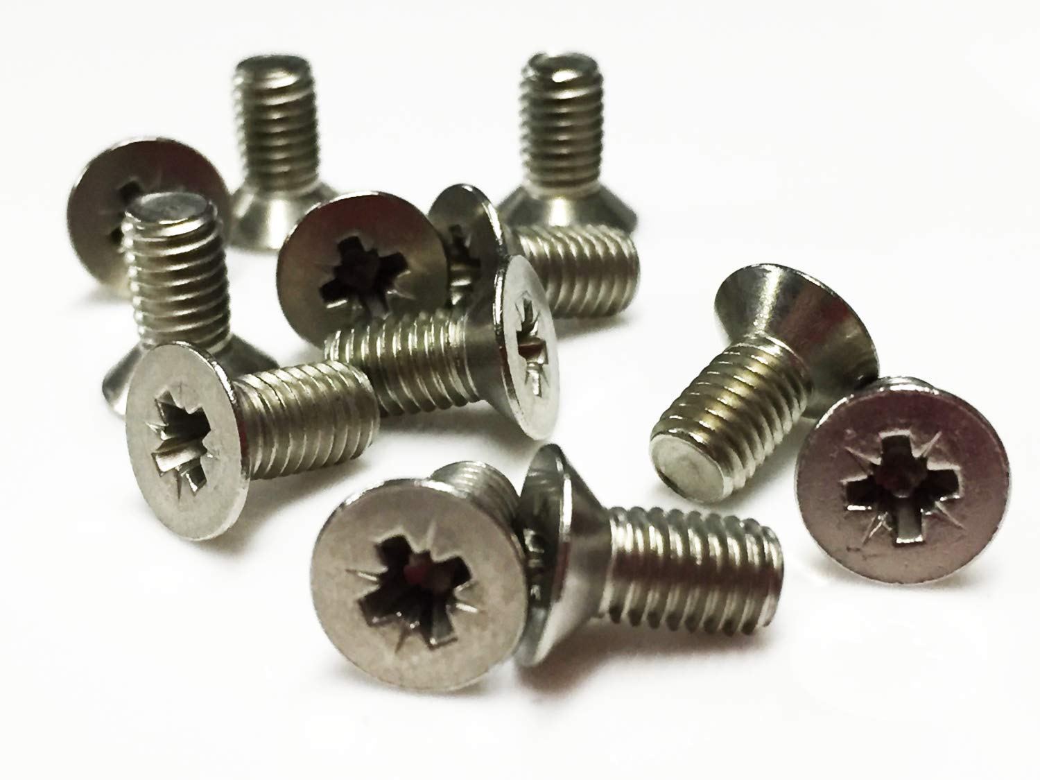 M5 x 10 A2 Stainless Steel Pozi Countersunk Machine screws Pozi Countersunk screw DIN 965 - 12 Pack