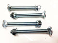 M10 x 100 coach bolts with square neck, zinc plated, complete with nuts and washers, pack of 4