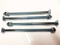 M10 x 200 Coach Bolts with square head and full nuts in BZP 4.8, pack of 4