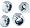 Metric Hexagon Nyloc nylon insert locking nuts M24 x 3.0mm pitch zinc plated Grade 6 pack of 4