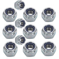 Pack of 12 zinc plated M12 Nylock Nuts for industrial strength and corrosion resistance