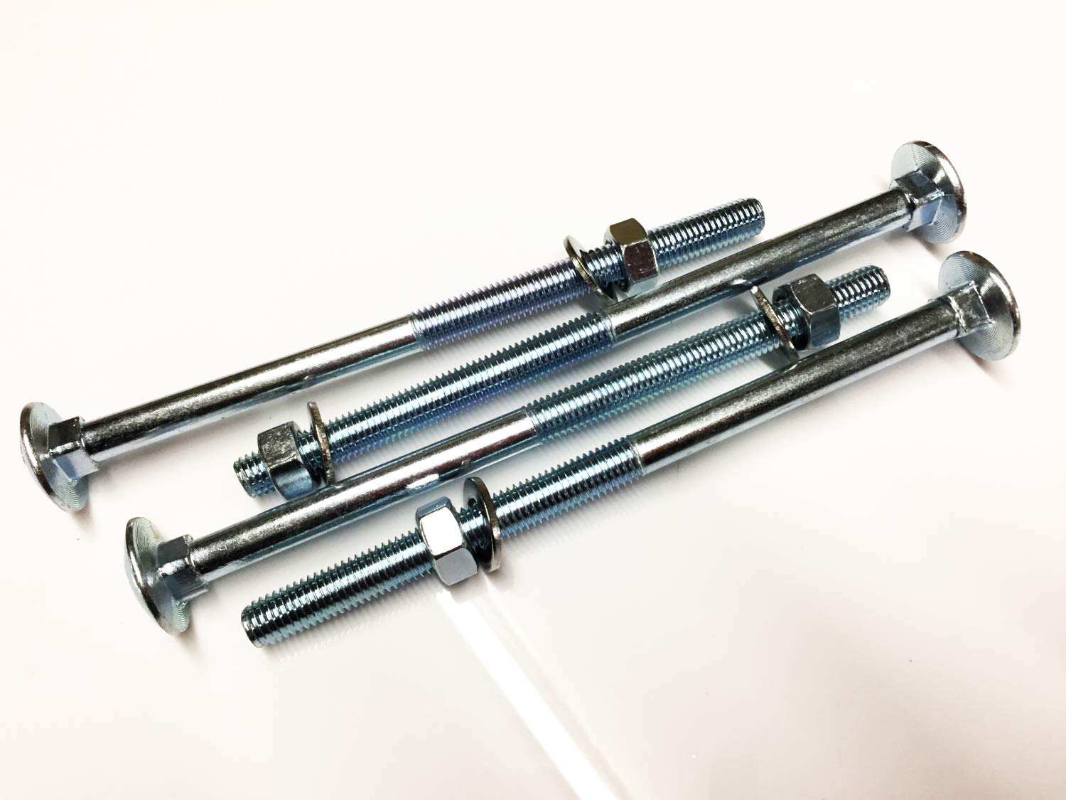 M12 x 200 Coach Bolts carriage bolts with square neck and full nuts DIN 603 pack of 4