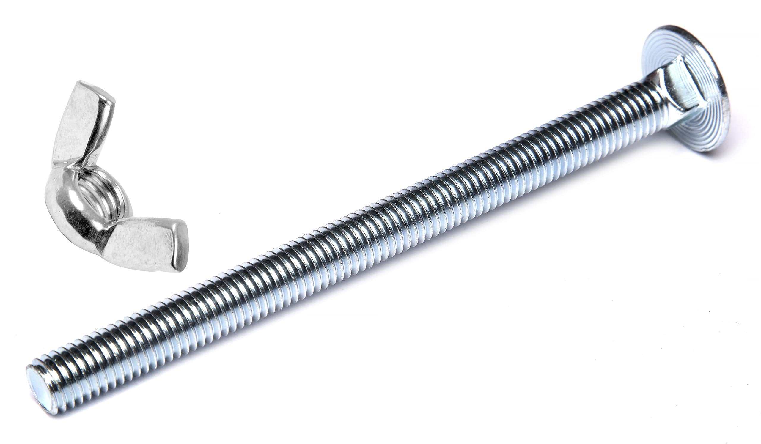 M6 x 75 zinc plated cup square hexagon bolts and wing nuts pack of 4 for industrial use