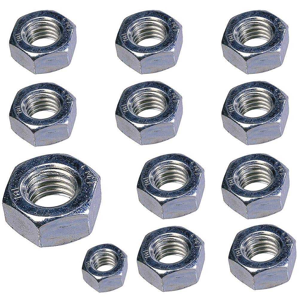 M20 Full Nuts bright zinc plated Grade 8 steel pack of 12 corrosion resistant DIN 934
