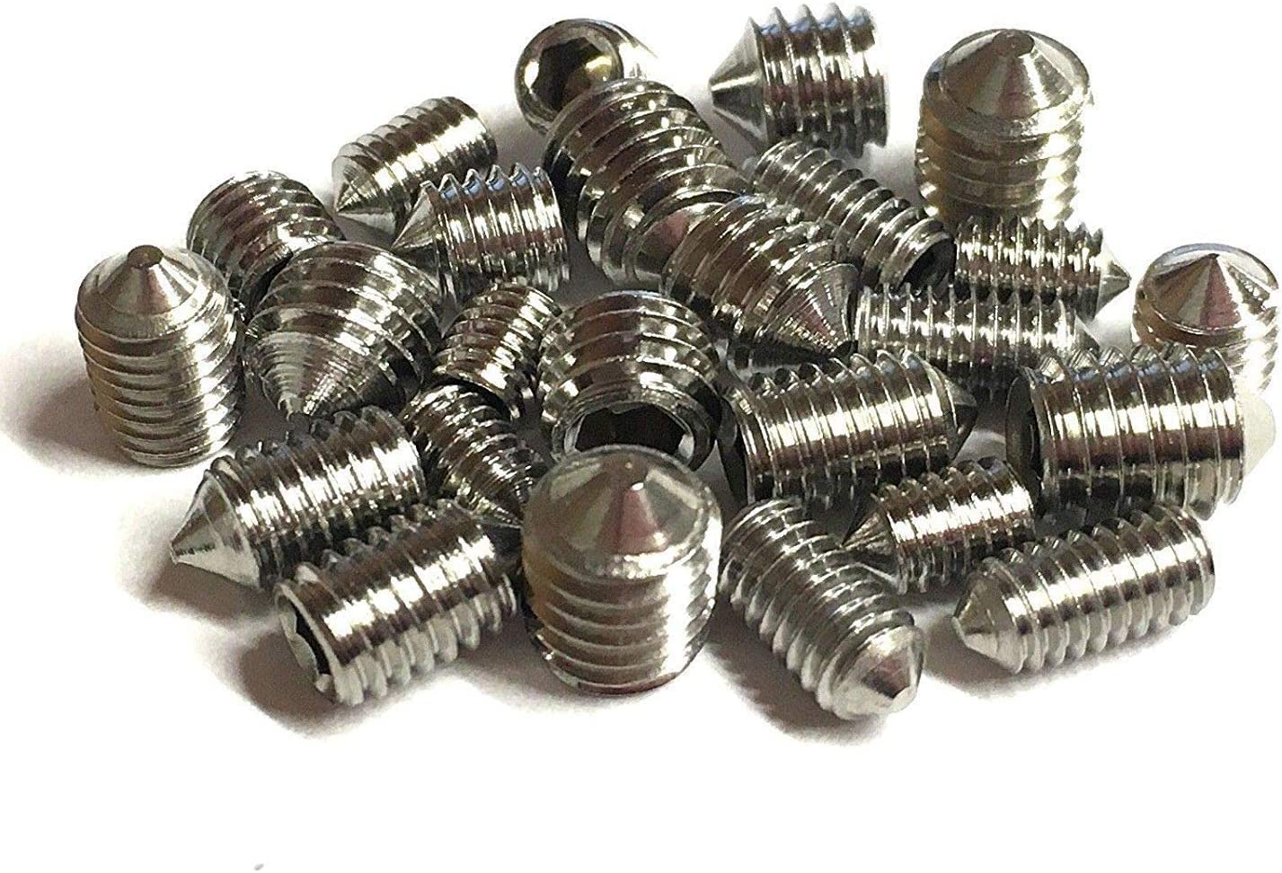 M6 x 5 Cone Point Set Screws (50 Pack) M6 Metric Threads Hex/Allen Key Socket Cone Point Grub Screw/Set Screws A2 Stainless Steel Pack of 50