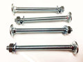M8 x 100 Coach Bolts with square neck, bright zinc plated, pack of 4 with nuts and washers