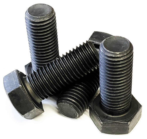 Bolts M20 x 50 black hex set screws grade 8.8 high tensile steel pack of 4