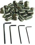 Cone Point Grub Screws Mixed (16 Pack) 5mm Length, Metric Threads, M3, M4, M5 & M6. A2 Grade Stainless / Plus 4 Piece Hex Keys Set