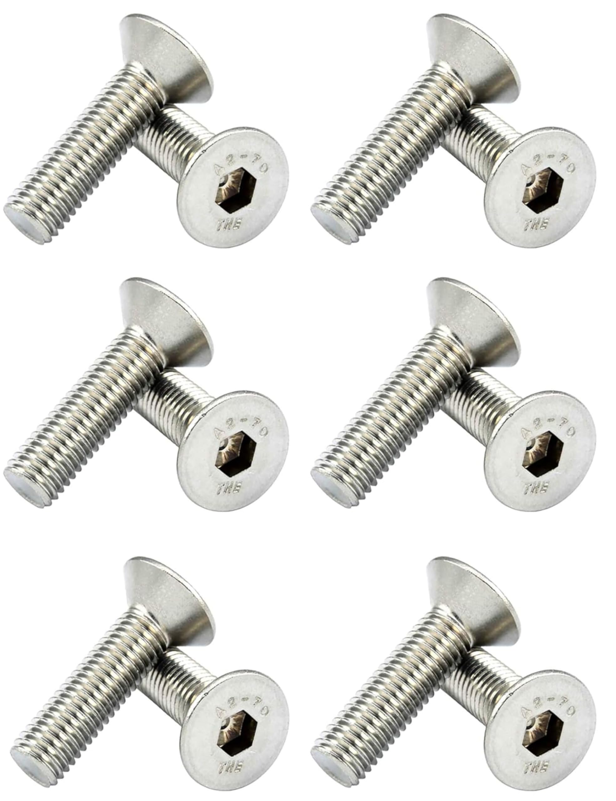 M8 x 35mm Countersunk Socket Screws - A2 Stainless Steel DIN 7991 - Pack of 12