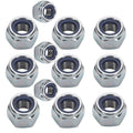 M12 bright zinc plated steel nylon insert lock nuts pack of 12 hex head corrosion resistant grade 8.8 steel