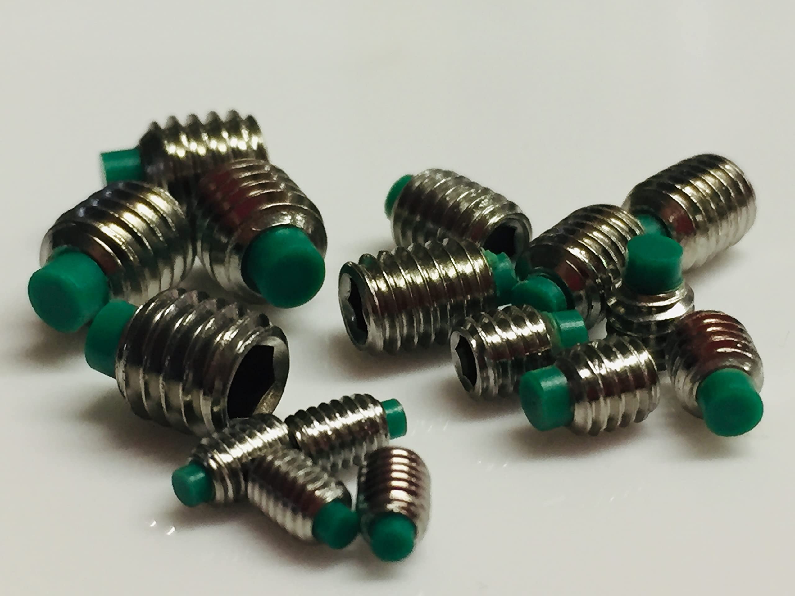 Nylon Tip Grub Screws are manufactured from 304 Stainless Steel A2 with a self colour finish M3 x 5mm M4 x 5mm M5 x 7mm, M6 x 7.5mm Pack of 16
