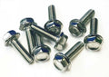 Pack of 8 M6 x 20mm A2 stainless steel flanged hex head bolts fully threaded corrosion resistant