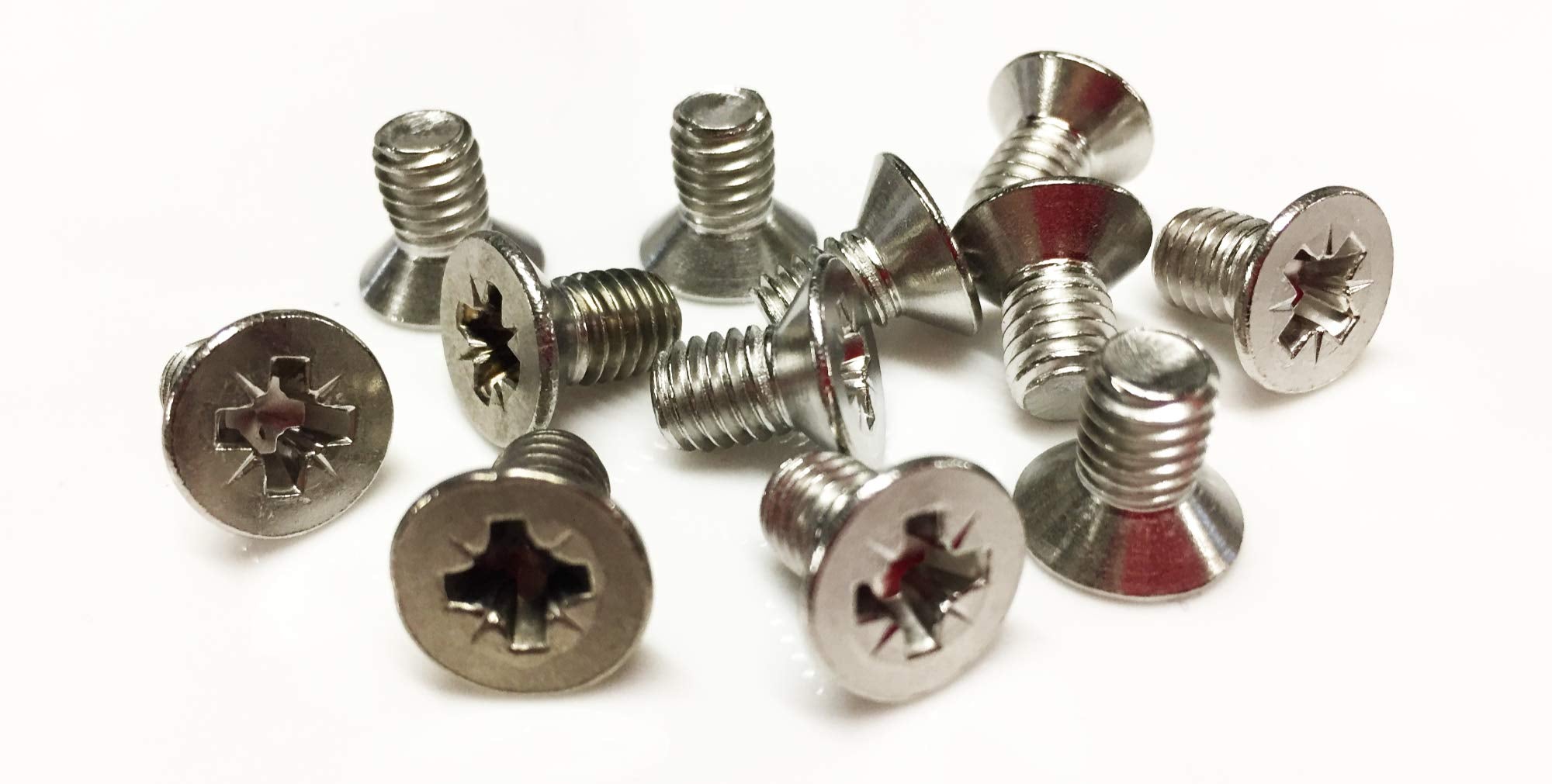M6 x 10 A2 Stainless Steel Pozi Countersunk Machine screws Pozi Countersunk screw DIN 965 - 12 Pack