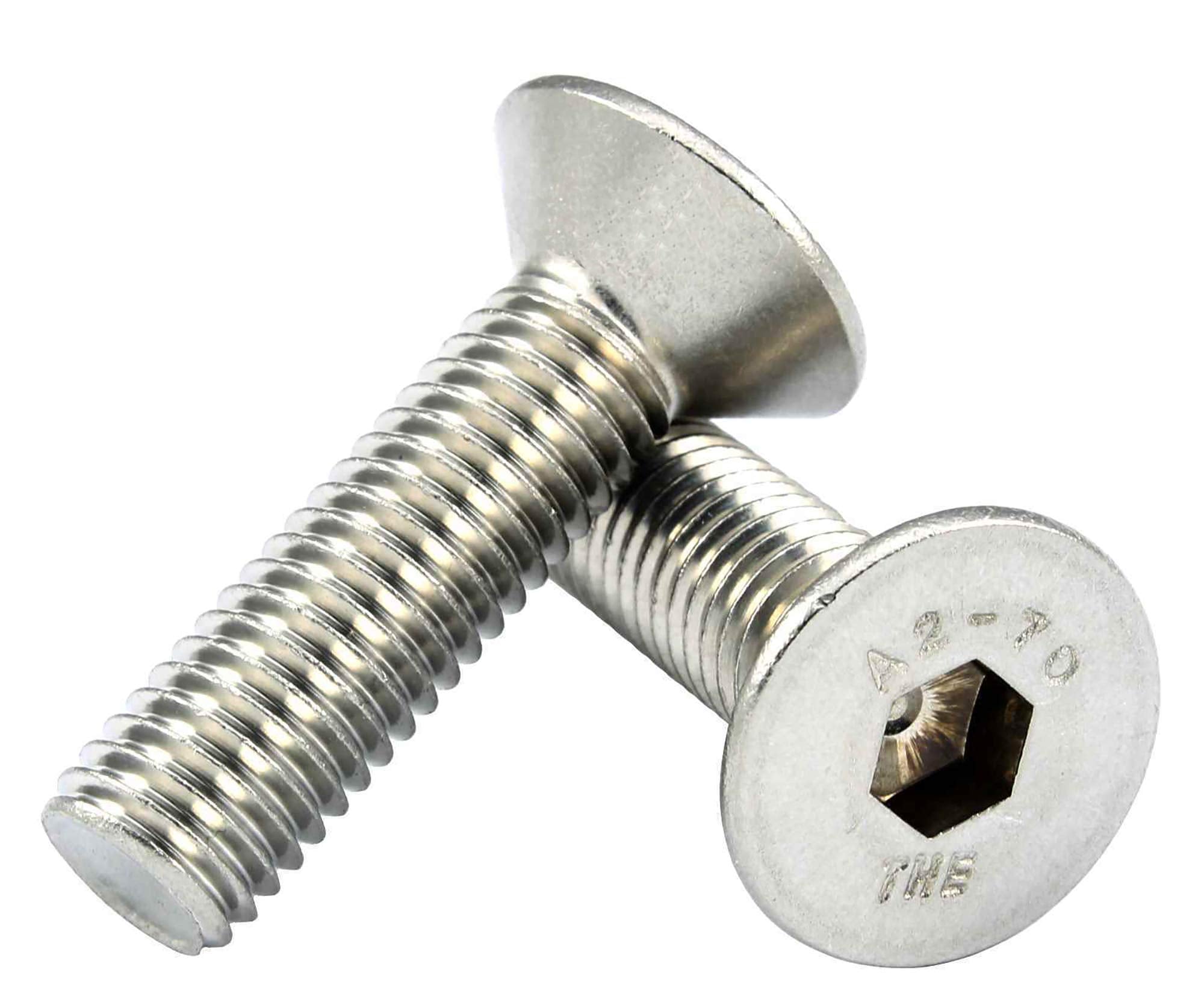 Set of 8 Pcs M8 stainless steel hex socket countersunk machine screws 35mm DIN 7991