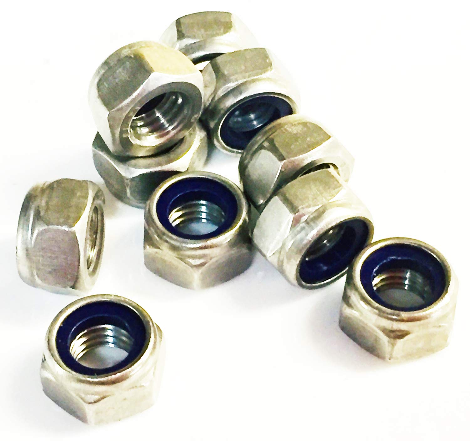 M8 Nylock thin nuts A2 Stainless Steel Pack of 10 DIN 985