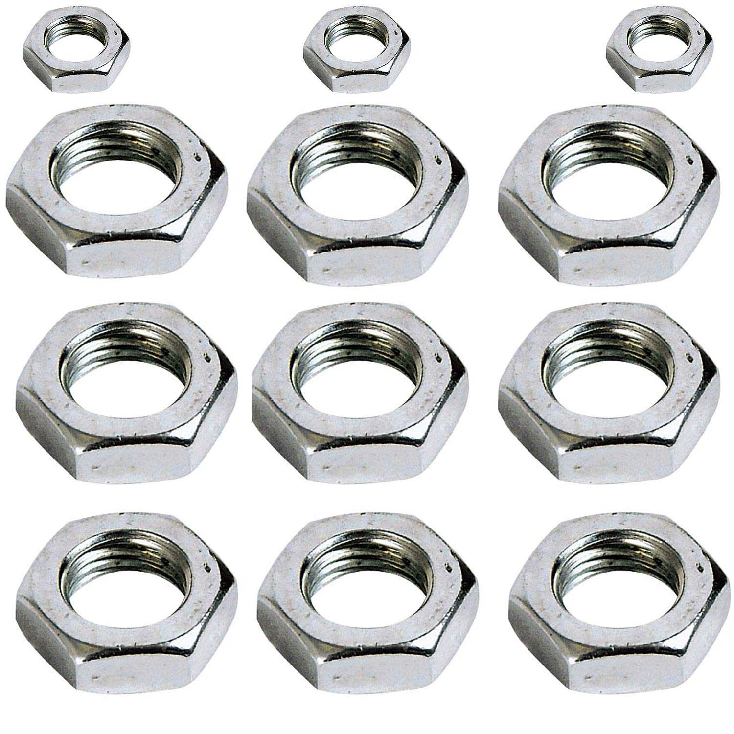 M20 Half Locking Nuts Zinc Plated Pack of 12 DIN 936 Grade 4 for industrial use