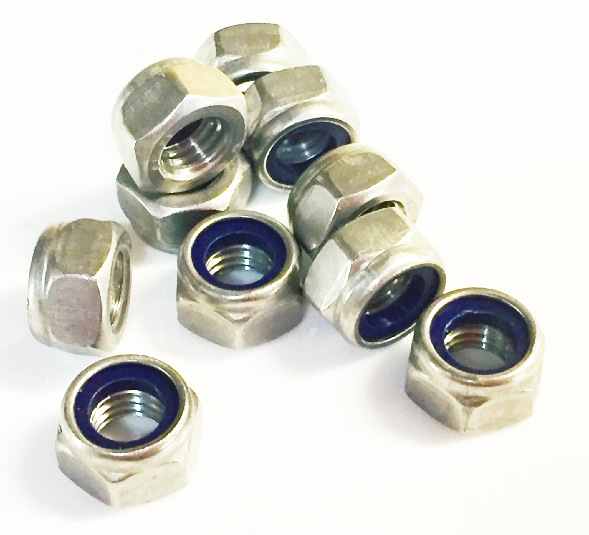 M8 Nylock Thin Nuts A2 Stainless Steel Pack of 10 DIN 985