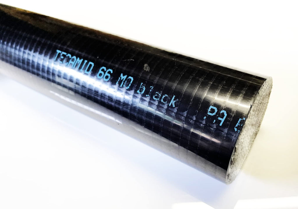 Nylon round bar 6.6 Round Rod Black 60mm Diameter x 300mm Long Grade 6.6