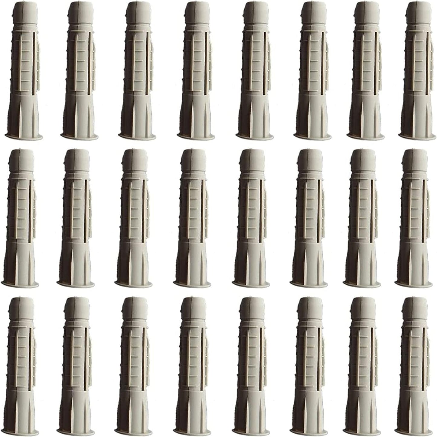 Concrete Wall Anchors for tv Mount M10 x 60mm Anti-Rotation fins Prevent Spinning in The Hole. Pack of 24. Heavy Duty Plastic Wall Plug Fixings for Brick Concrete Stone - Building Hardware