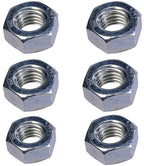 Pack of 6 zinc plated M16 full nuts for industrial strength and corrosion resistance