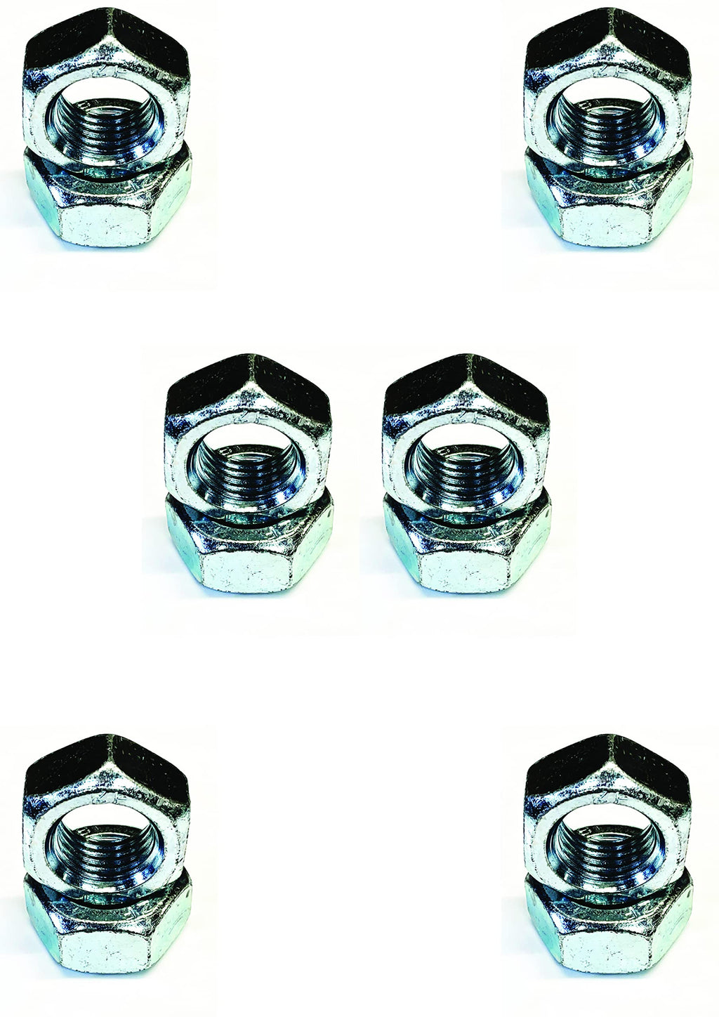 M12 BZP Hex Nuts Pack of 6