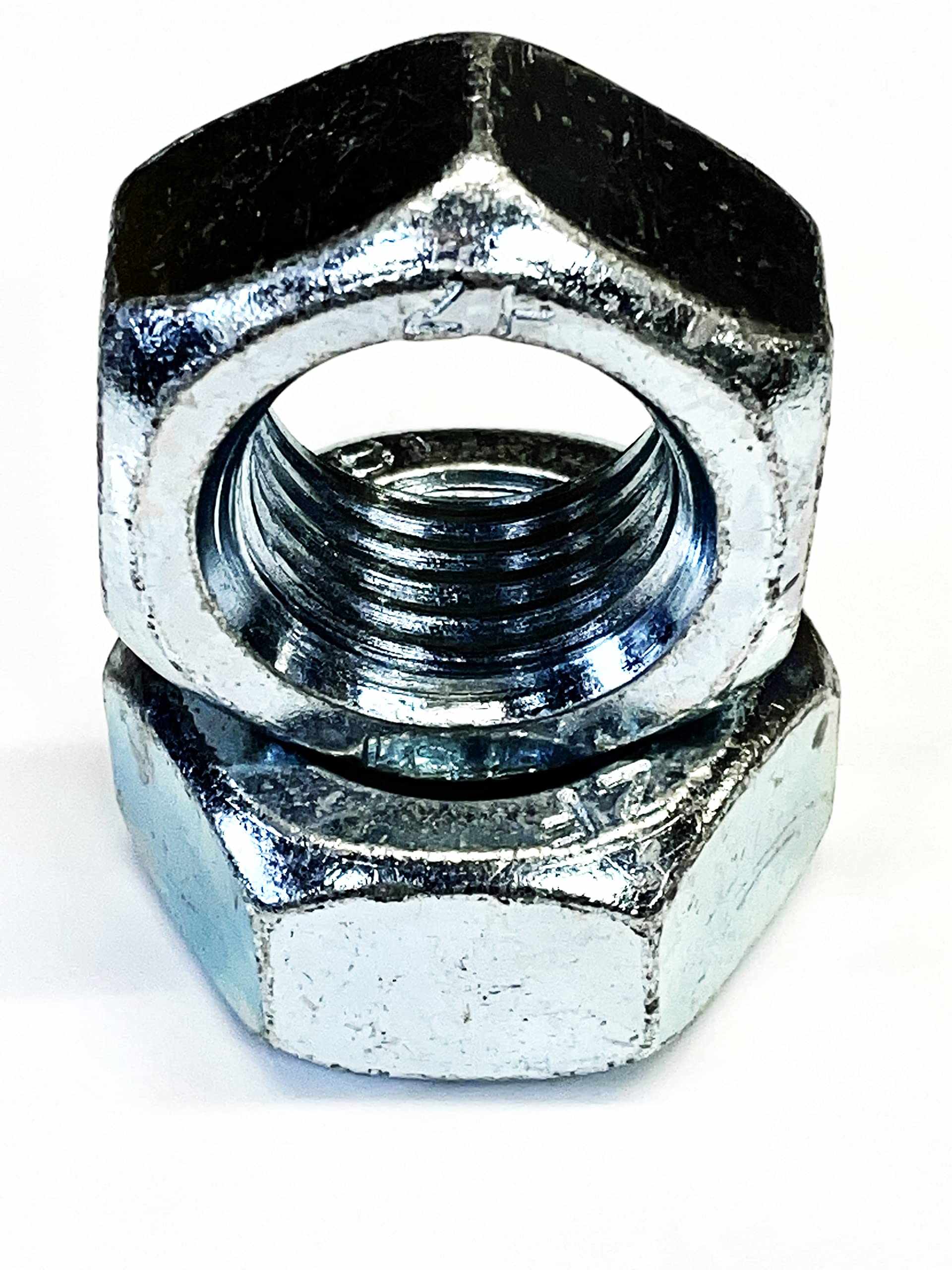 M24 Hexagon steel full nuts Grade 8 bright zinc plated pack of 2 corrosion resistant