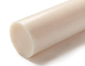 White 2-inch diameter acetal plastic rod, 12-inch length, high-quality acetal copolymer for durability and machinability