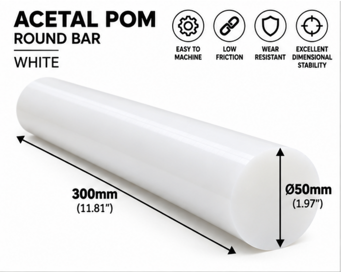 Acetal white round bar