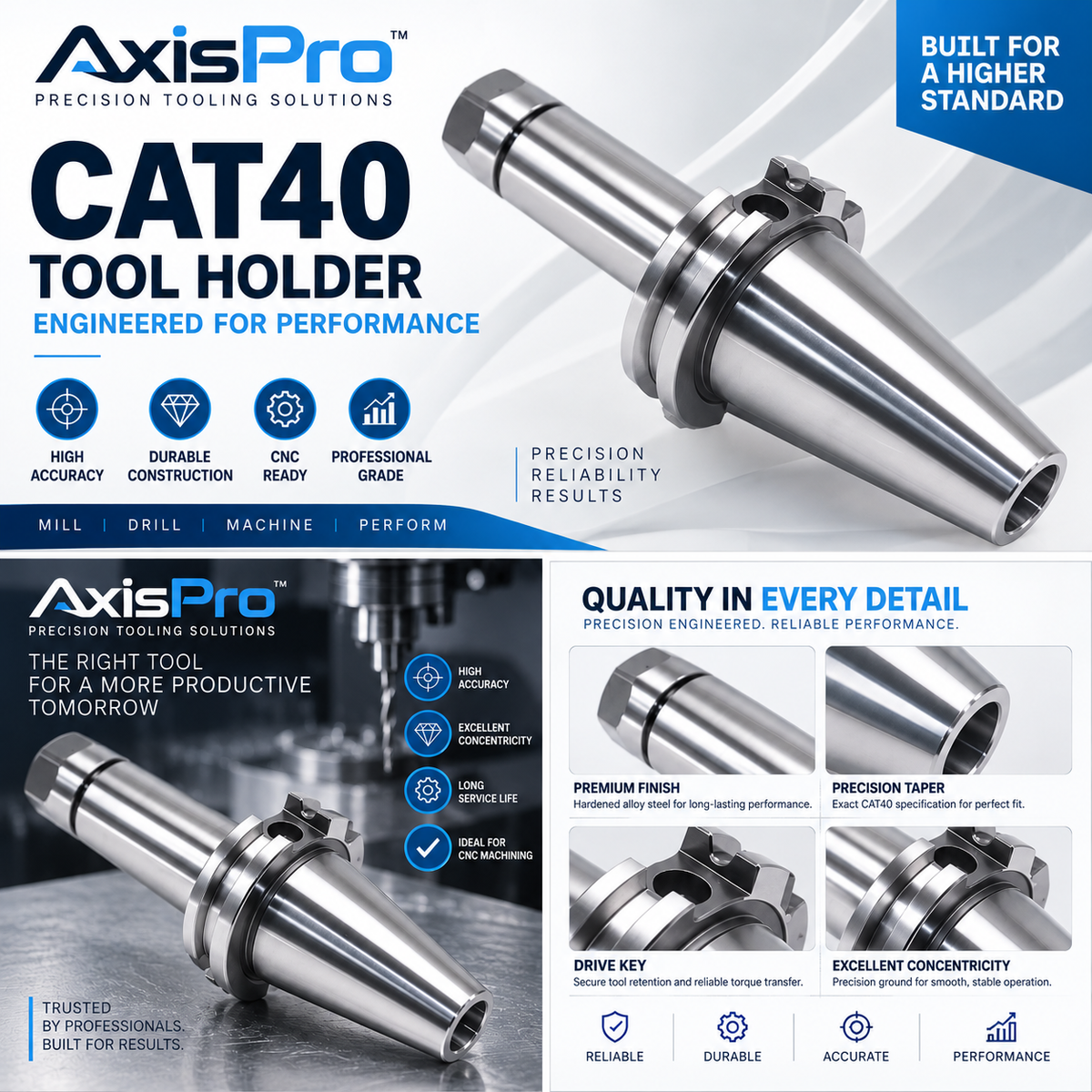 CAT40 ER16 x 4" 20000 RPM Corrosion-Proof Tool Holder
