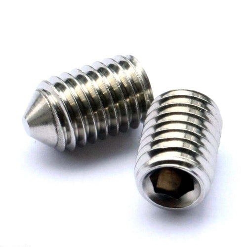 10 pack 3mm grub screws cone point M3 x 5mm stainless steel socket screws