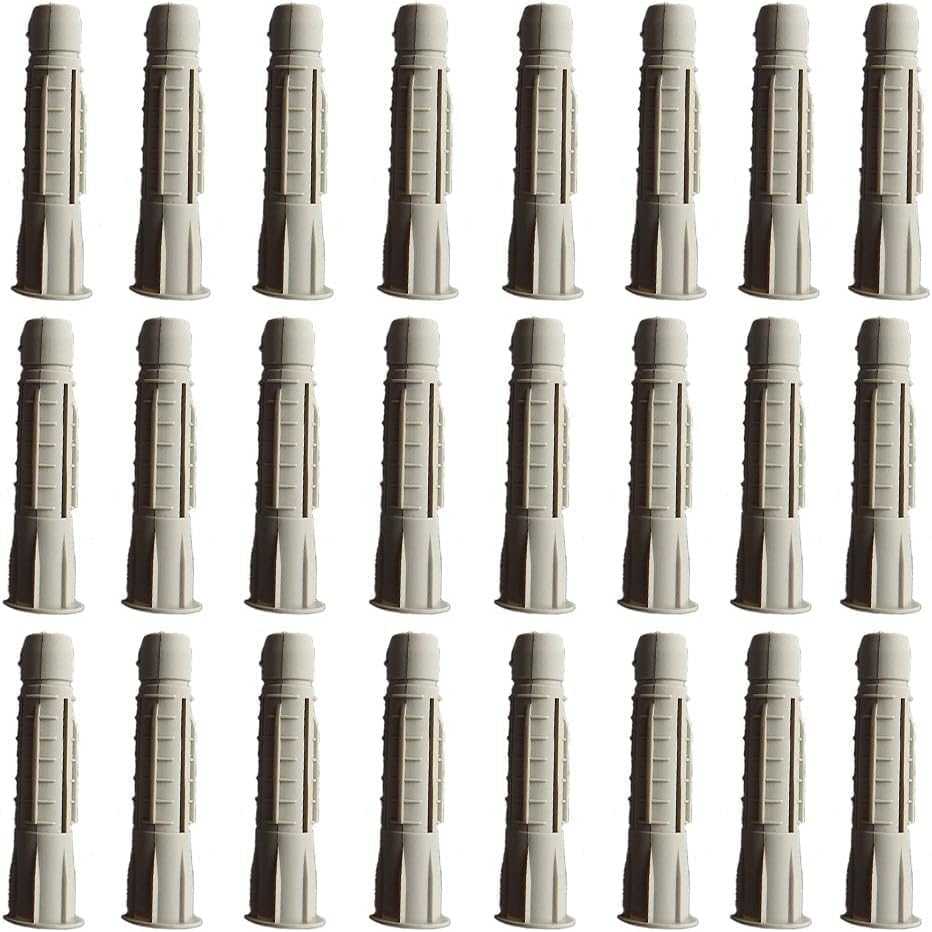 10 x 60mm Concrete Wall Anchors (Pack of 24) - Heavy Duty Anti-Rotation Wall Plugs for TV Mounts | Warehouse Equip Uk