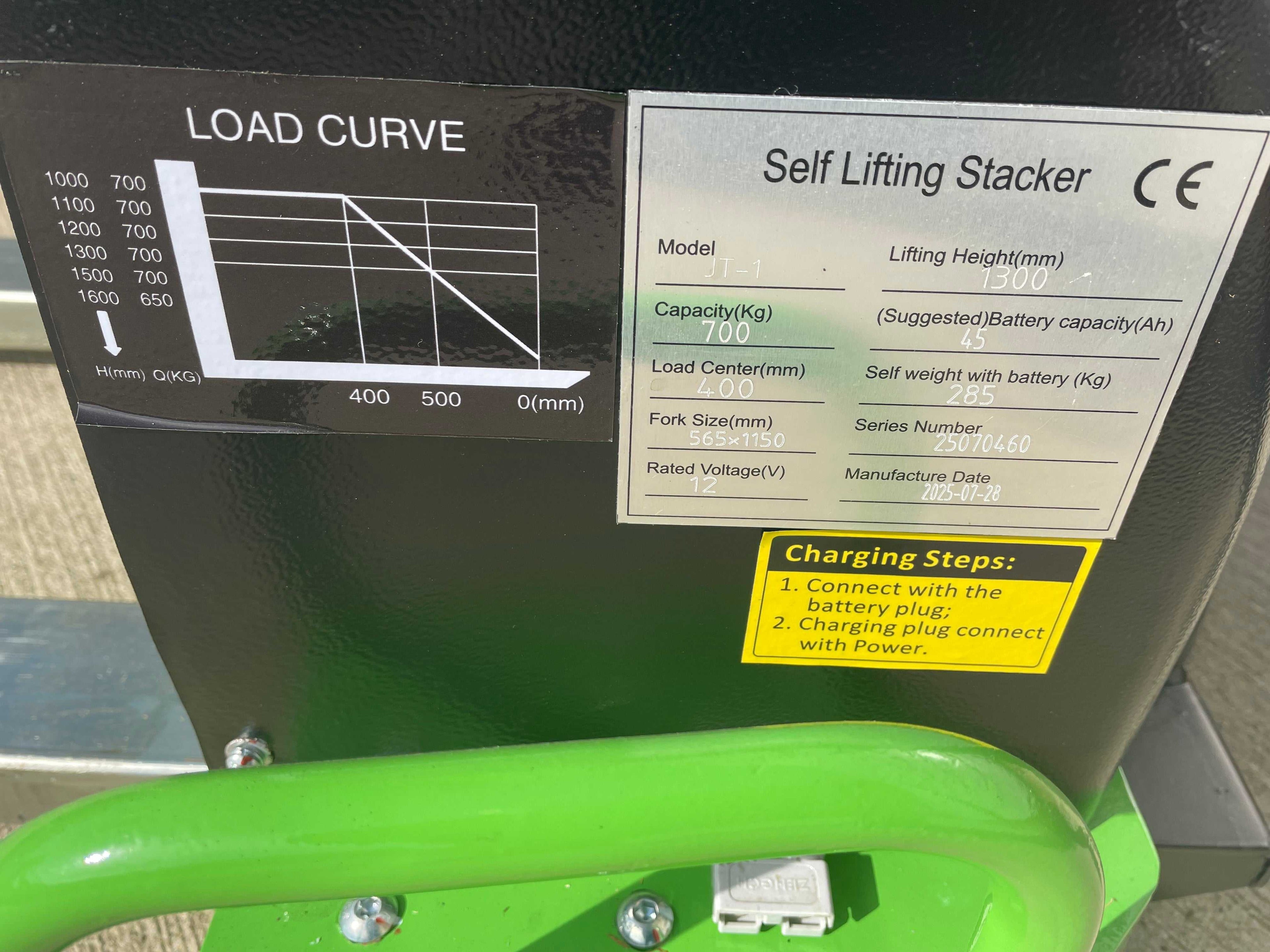 HULK 750 Semi-Electric Self-Loading Stacker - 750kg, 1.5m Lift