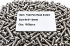 M4 x 16mm Pozi Pan Head Screws, A2 Stainless Steel, Pack of 1500