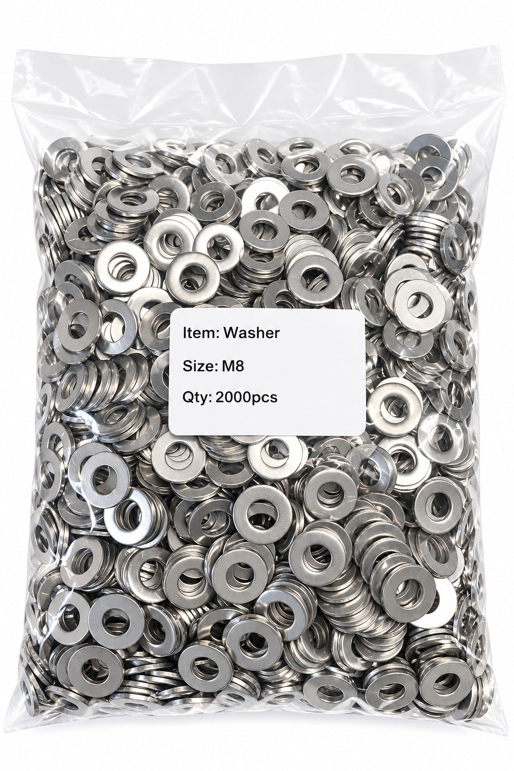 M8 Washers Form A, A2 Stainless Steel, Pack of 2000