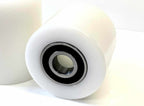 Pallet Jack Truck Wheels 3Inch x 3.66Inch 93mm with Bearings - 20mm ID HDPE Silent running  Warehouse Equip Uk